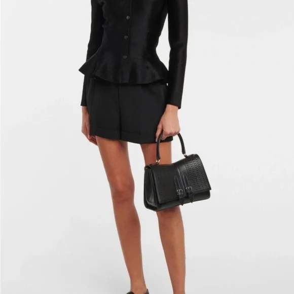 Alaïa Grommet Black Leather Loafers - Picture 3 of 9